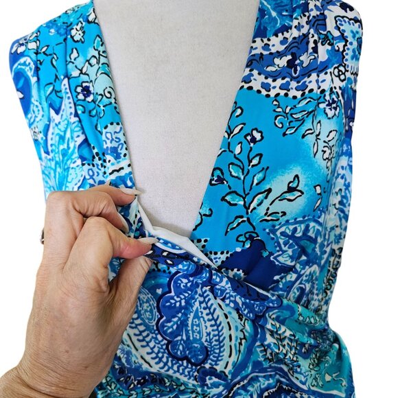 NWT Lauren by Ralph Lauren Blue Floral Dress size 14W - Picture 10 of 14